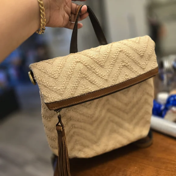 Patricia Nash Stylish Tan Backpack with Brown Accents - Picture 10 of 11